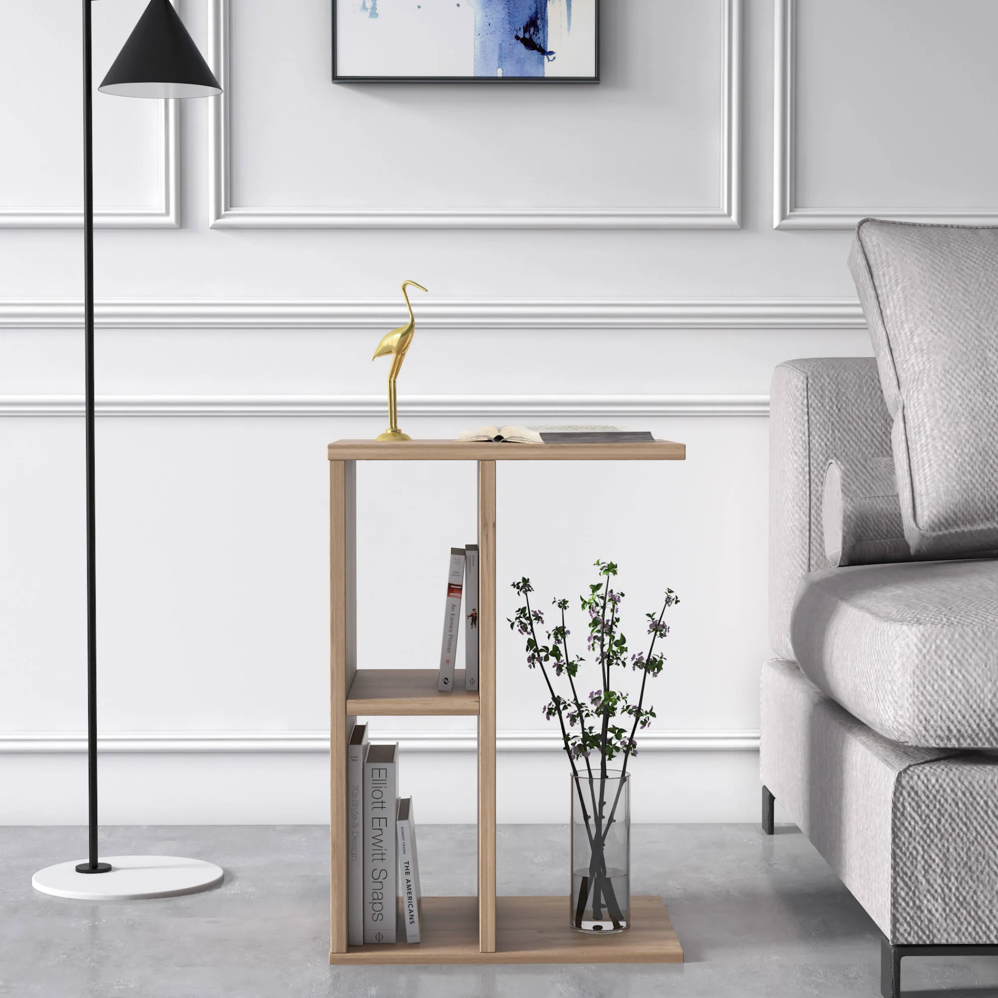Tavolino moderno verticale, cm 40 x 30 x 59, colore<Dmora Cheap
