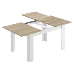 Tavolo allungabile Abudula, 140/190x90h78 cm, Rovere e Bianco<Dmora Cheap
