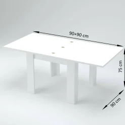 Tavolo allungabile Airin, cm 90x90h75,<Dmora Clearance