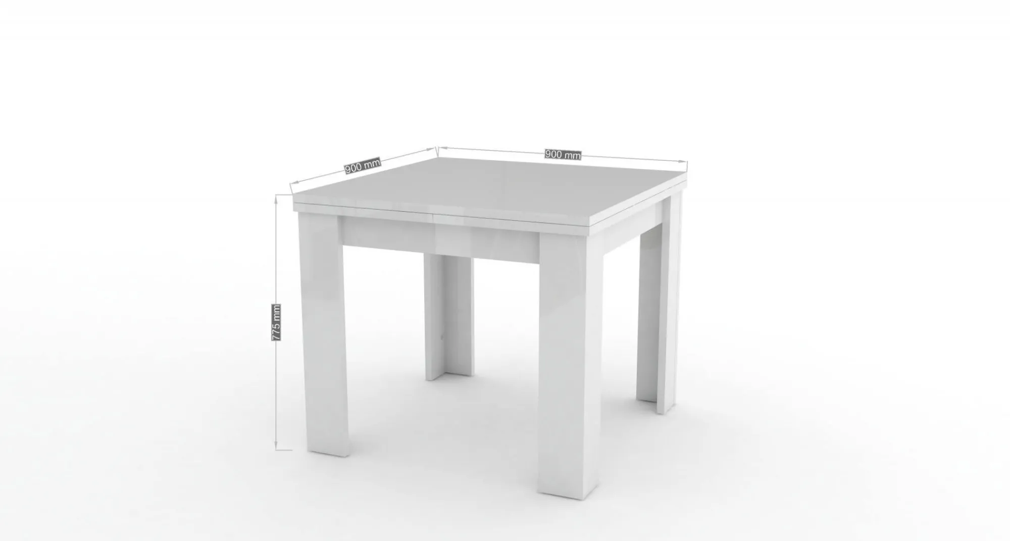 Tavolo allungabile Airin, cm 90x90h75,<Dmora New