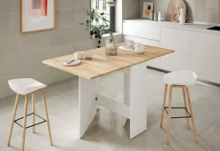 Tavolo allungabile Arid, 31x77h78 cm, Bianco e Rovere<Dmora Hot