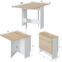 Tavolo allungabile Arid, 31x77h78 cm, Bianco e Rovere<Dmora Hot