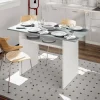 Tavolo allungabile Arila, 120x35h77 cm, Bianco e Cemento<Dmora Hot