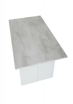 Tavolo allungabile Arila, 120x35h77 cm, Bianco e Cemento<Dmora Hot
