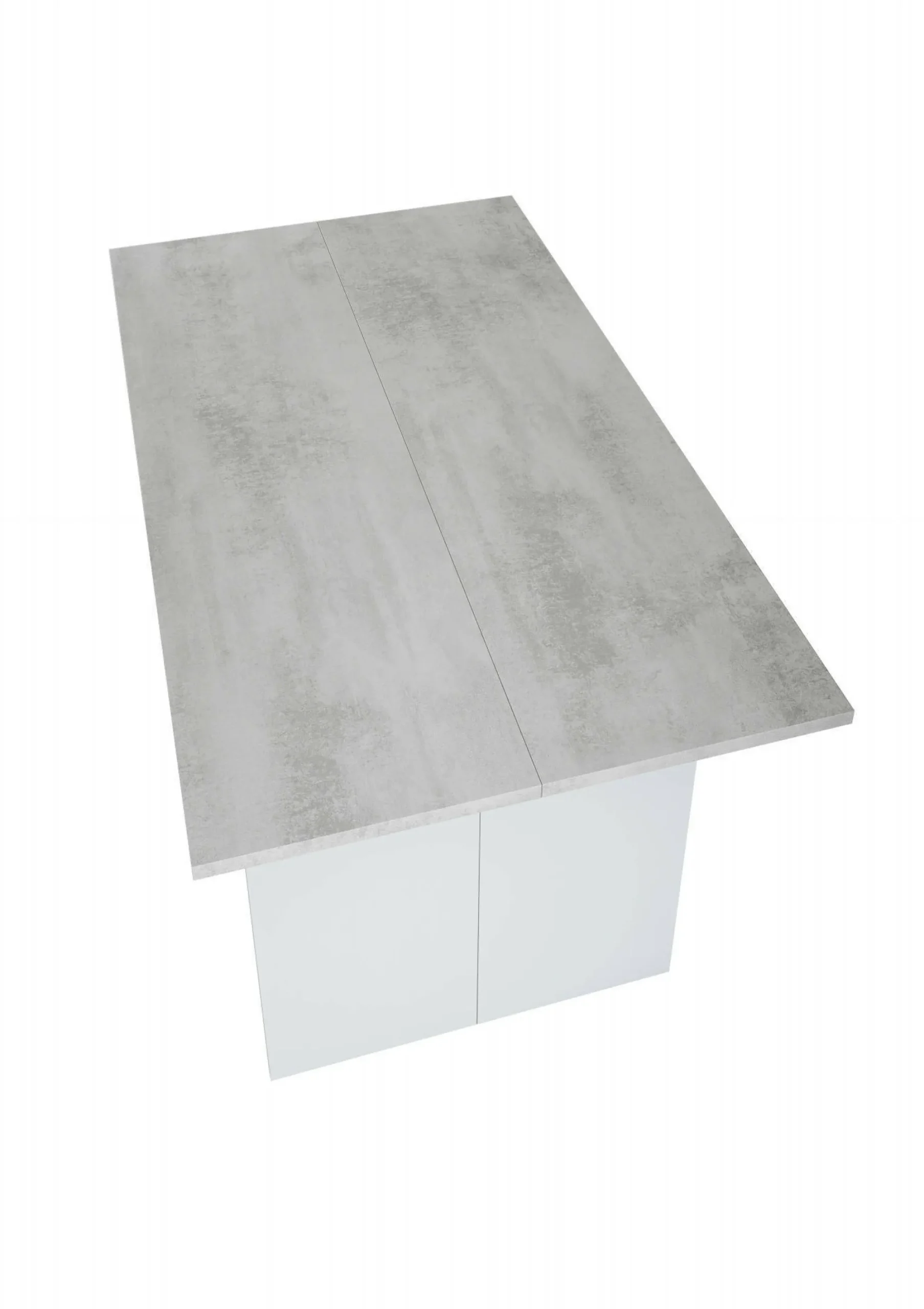 Tavolo allungabile Arila, 120x35h77 cm, Bianco e Cemento<Dmora Hot