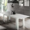 Tavolo allungabile Arizon, cm 140/190x90h75, Bianco lucido Larice<Dmora Hot