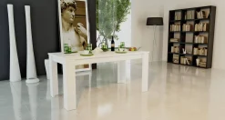 Tavolo allungabile Ddariv, cm 160/210x90h75, Bianco lucido Larice<Dmora Clearance