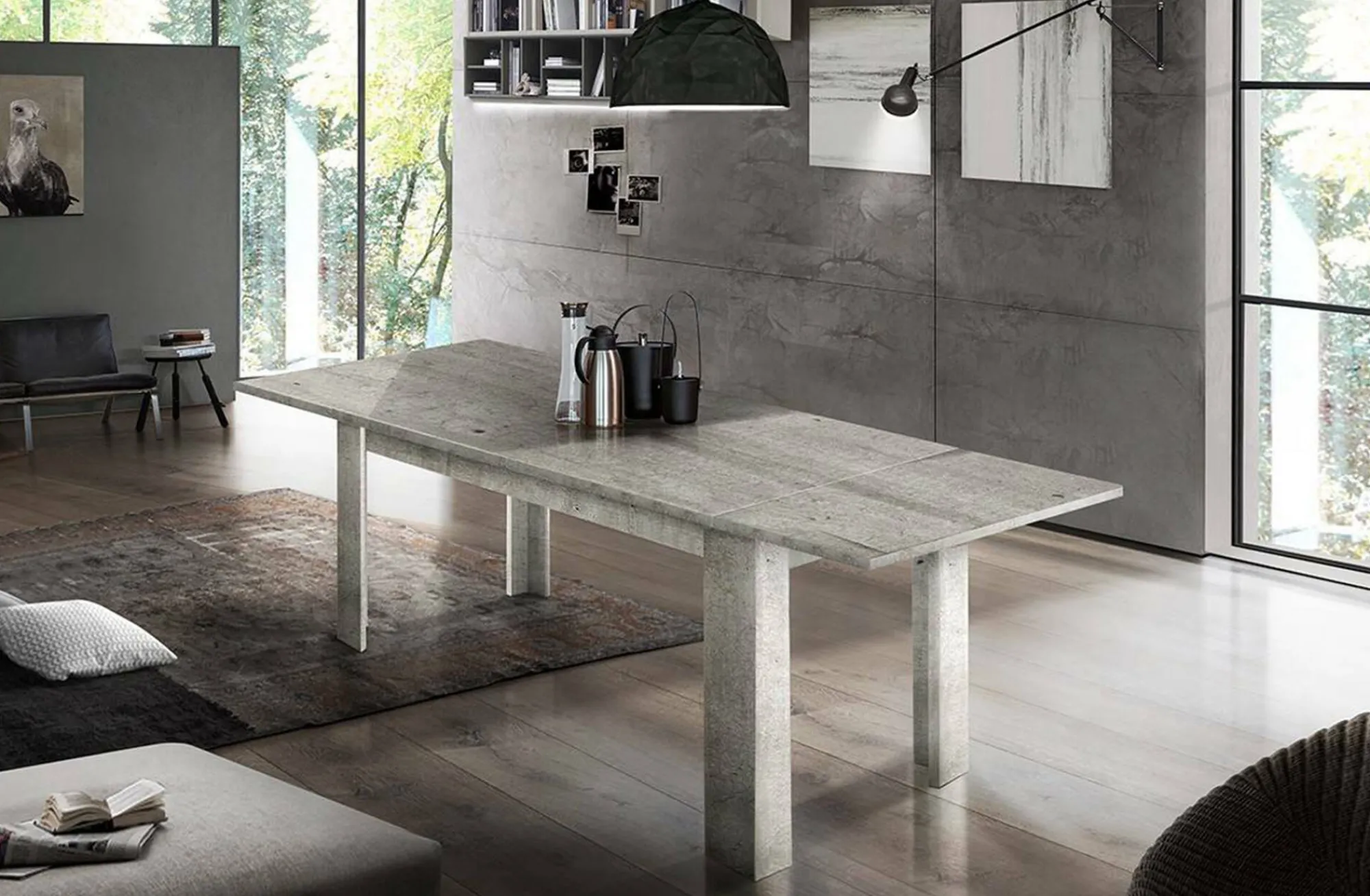 Tavolo allungabile Dkayod, cm 120/170x90h75,<Dmora Clearance