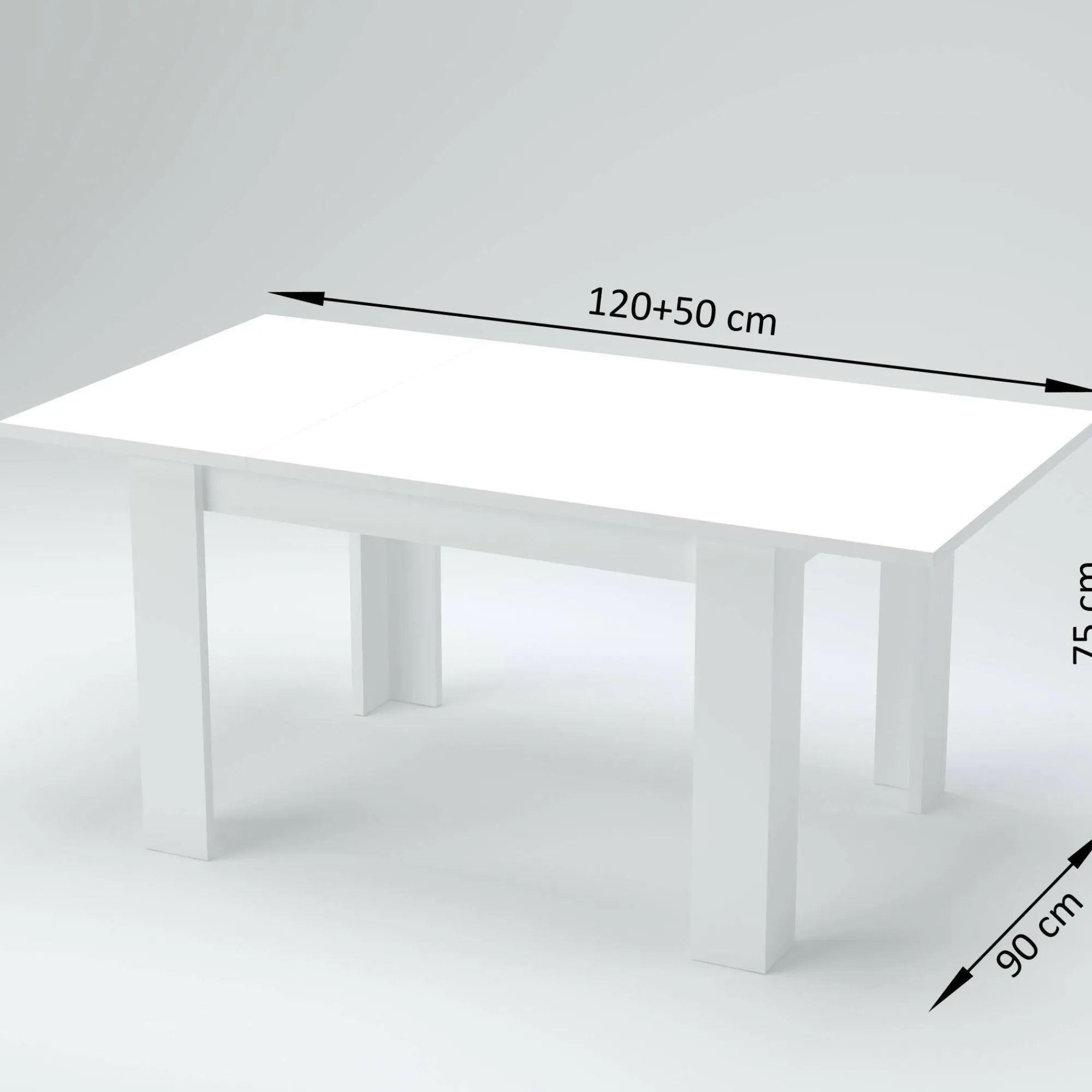 Tavolo allungabile Dkayod, cm 120/170x90h75,<Dmora Clearance
