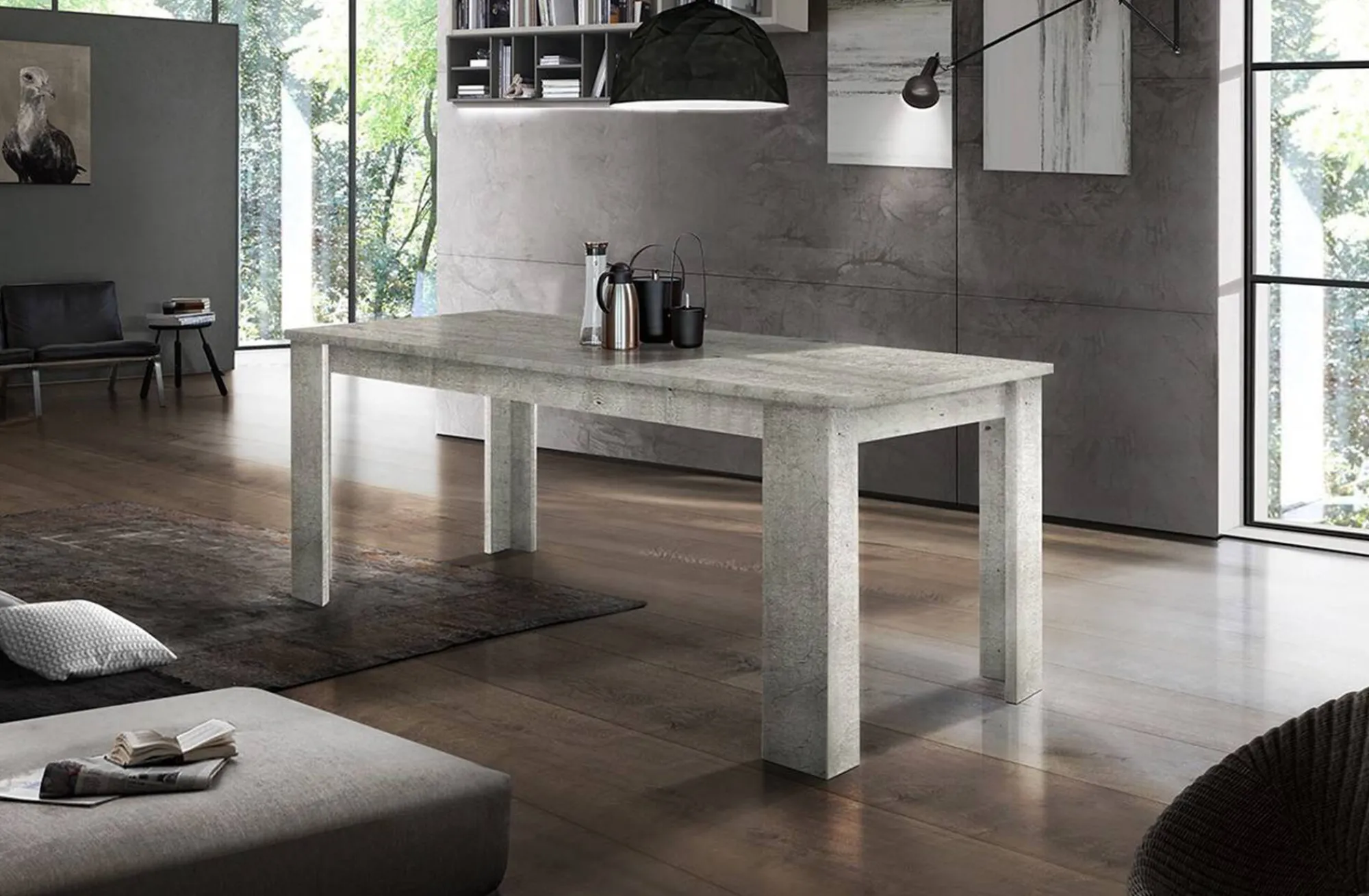 Tavolo allungabile Dkayod, cm 120/170x90h75,<Dmora Clearance
