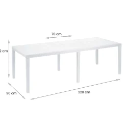Tavolo da esterno Abbaviva, 150/220x90h72 cm,<Dmora New