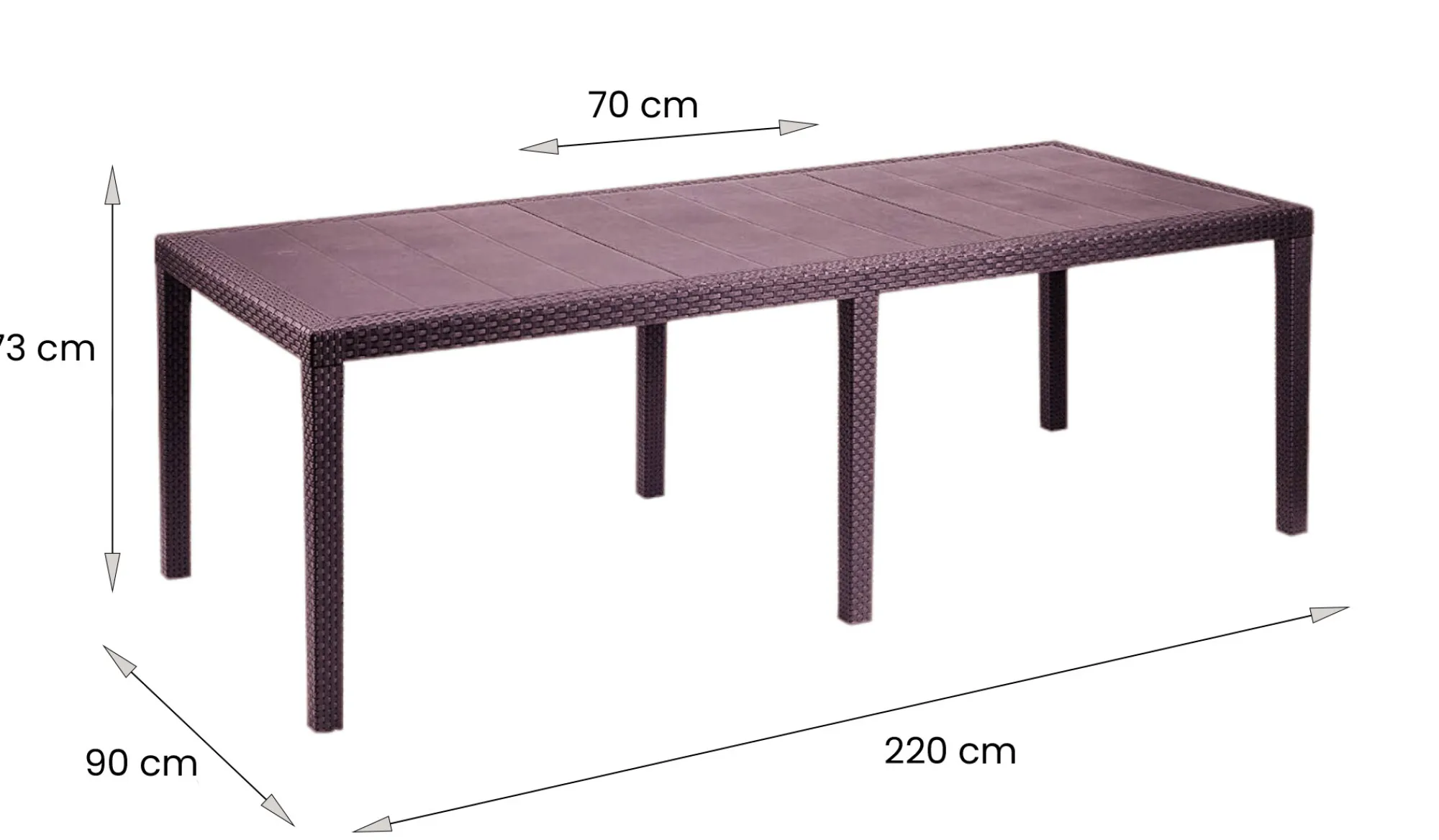 Tavolo da esterno Abbaviva,150/220x90h72 cm,<Dmora Online