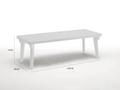 Tavolo da esterno Anatre, 160-220x90h74 cm,<Dmora Cheap