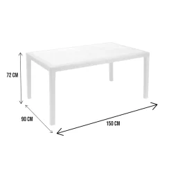 Tavolo da esterno Ariana, 150x90h72 cm,<Dmora Sale