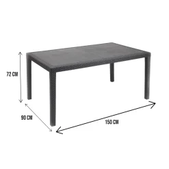 Tavolo da esterno Ariana, 150x90h72 cm,<Dmora Clearance