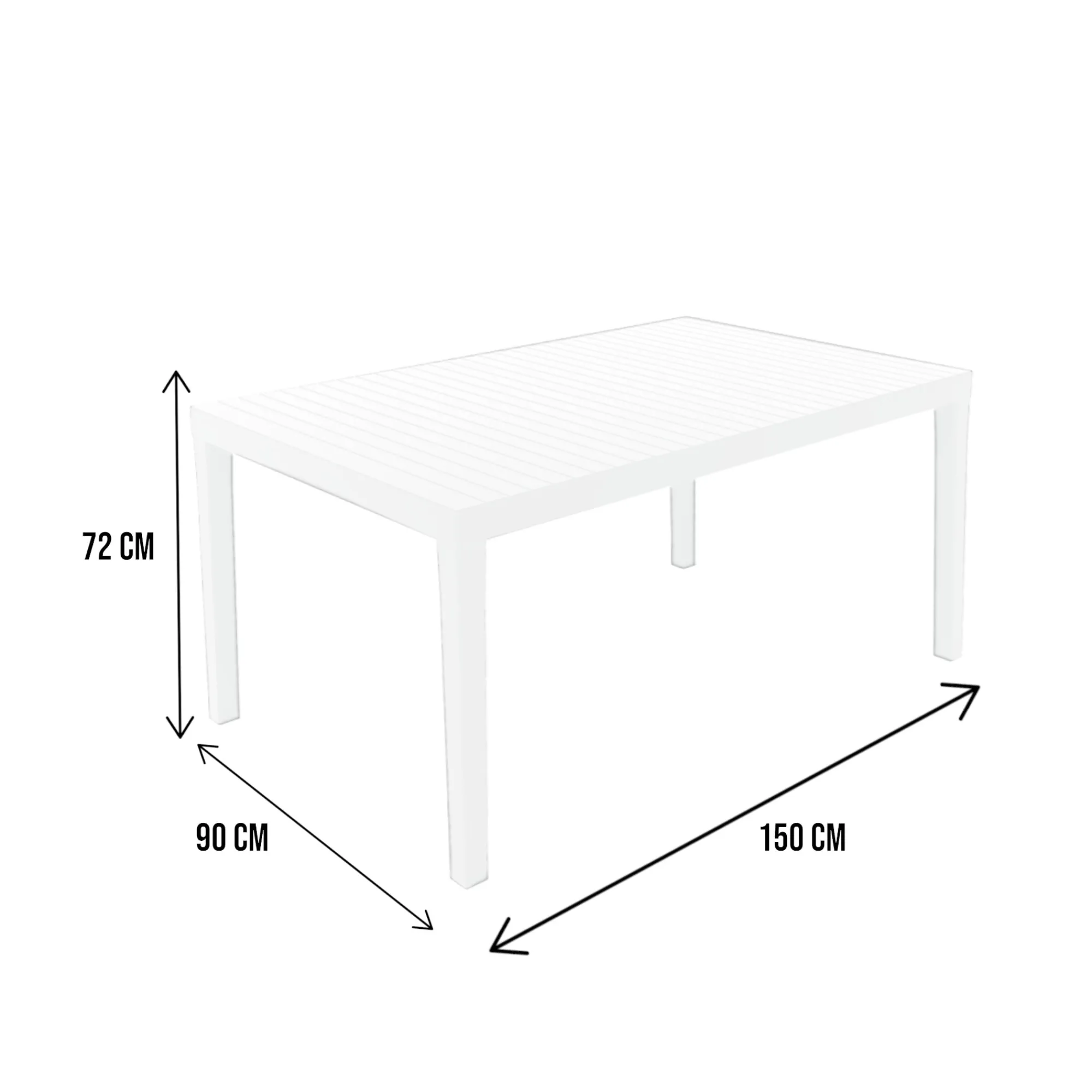 Tavolo da esterno Askia, 150x90h72 Cm,<Dmora Hot