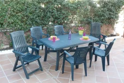 Tavolo da esterno Aversa, Tavolo rettangolare da pranzo, Tavolo da giardino fisso multiuso, 100% Made in Italy, Cm 180x100h72,<Dmora Outlet