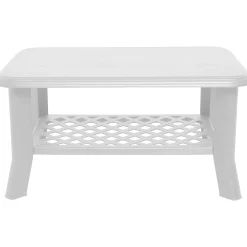 Tavolo da esterno Cerignola, Tavolino con portariviste, Tavolino da giardino multiuso, 100% Made in Italy, Cm 90x60h46,<Dmora Online