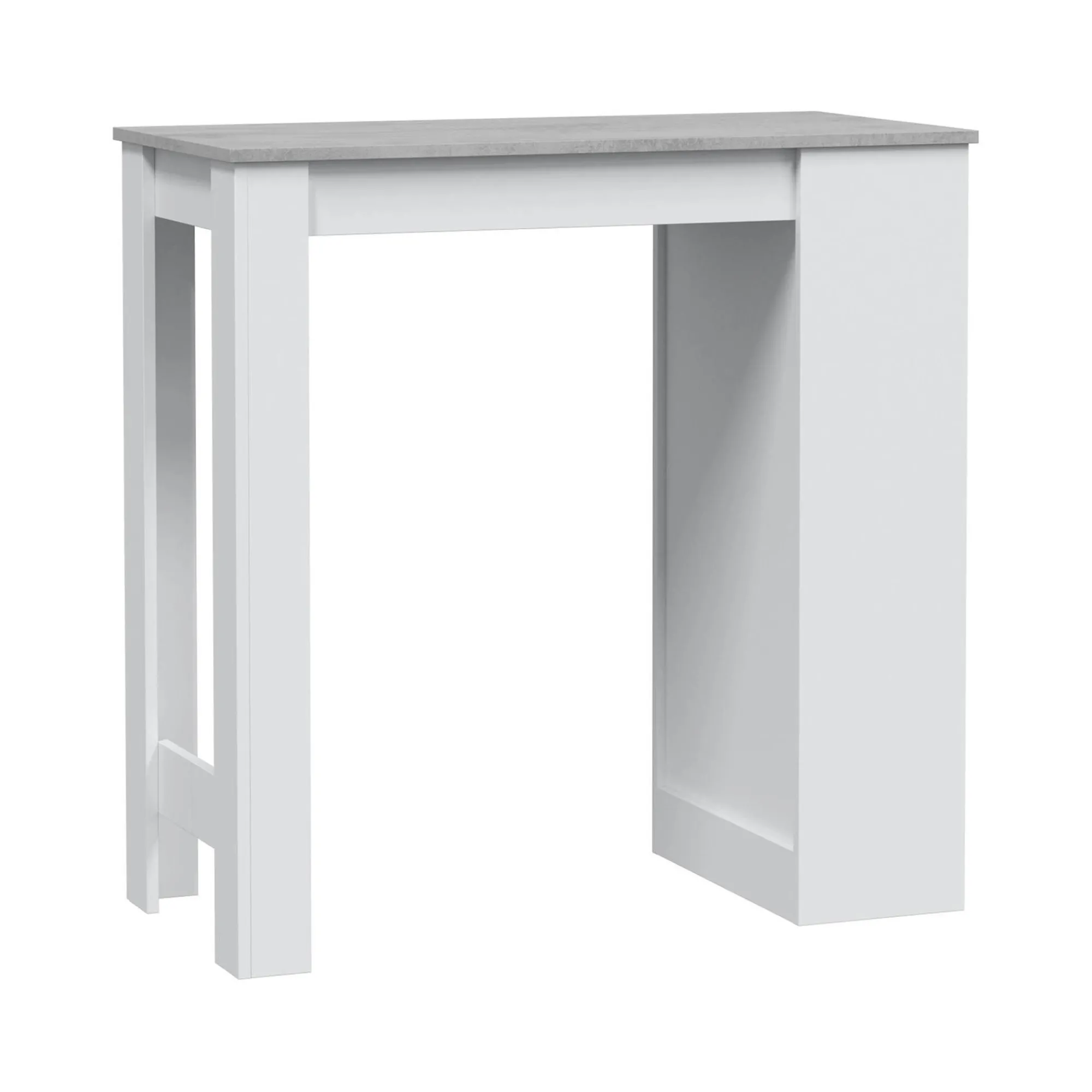Tavolo fisso Andreoli, 103x50h105 cm, Bianco e Cemento<Dmora New