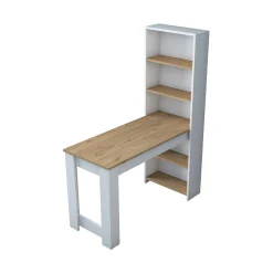 Tavolo fisso Areneio, 120x54h154 cm, Noce e Bianco<Dmora Clearance