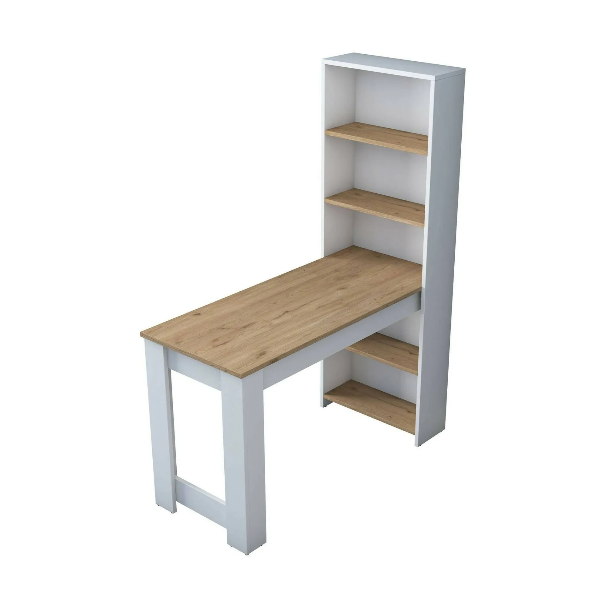 Tavolo fisso Areneio, 120x54h154 cm, Noce e Bianco<Dmora Clearance