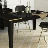 Tavolo fisso Asciano, 145x85h76 cm, Nero e Oro<Dmora Online