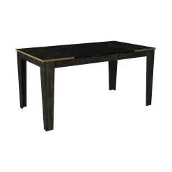 Tavolo fisso Asciano, 145x85h76 cm, Nero e Oro<Dmora Online
