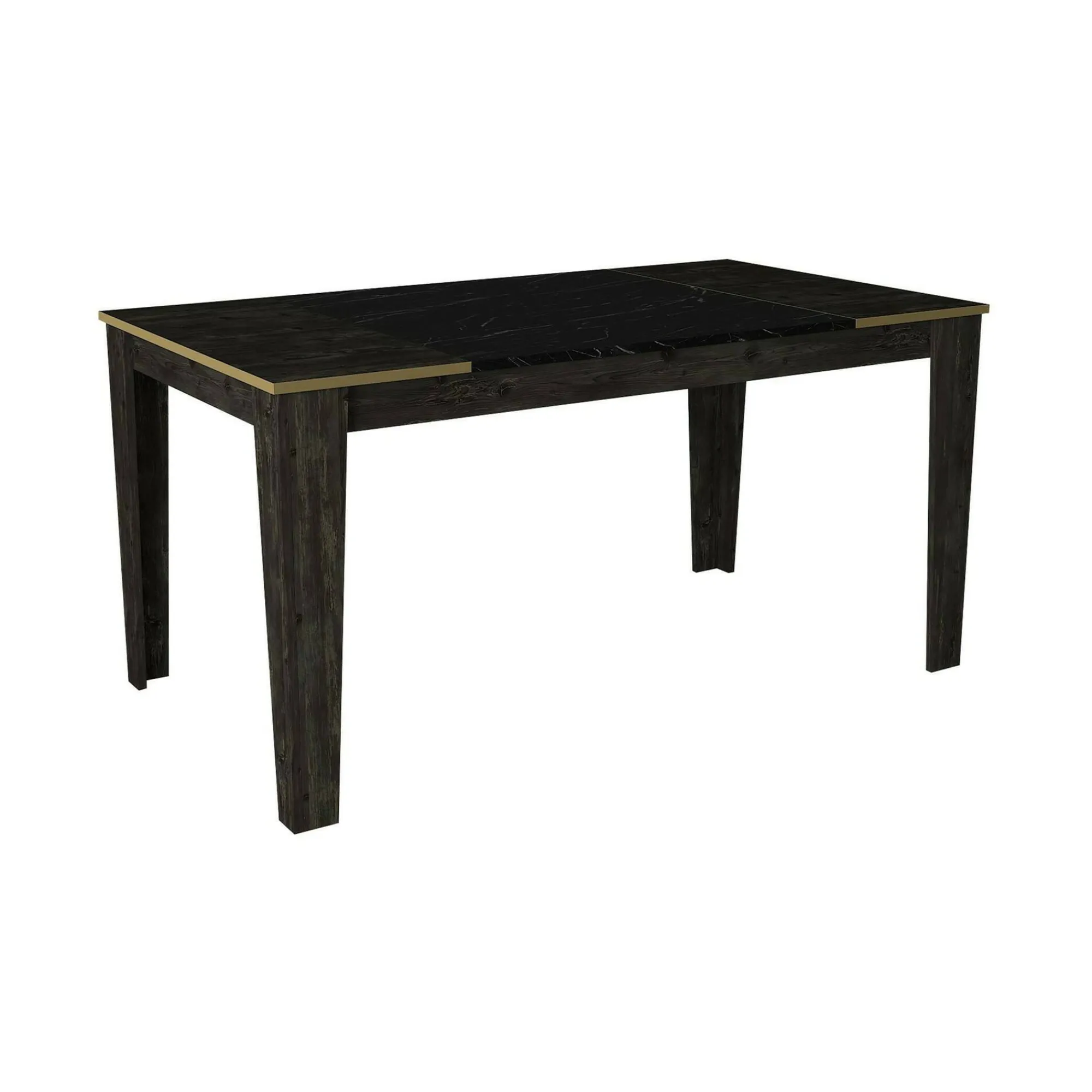 Tavolo fisso Asciano, 145x85h76 cm, Nero e Oro<Dmora Online
