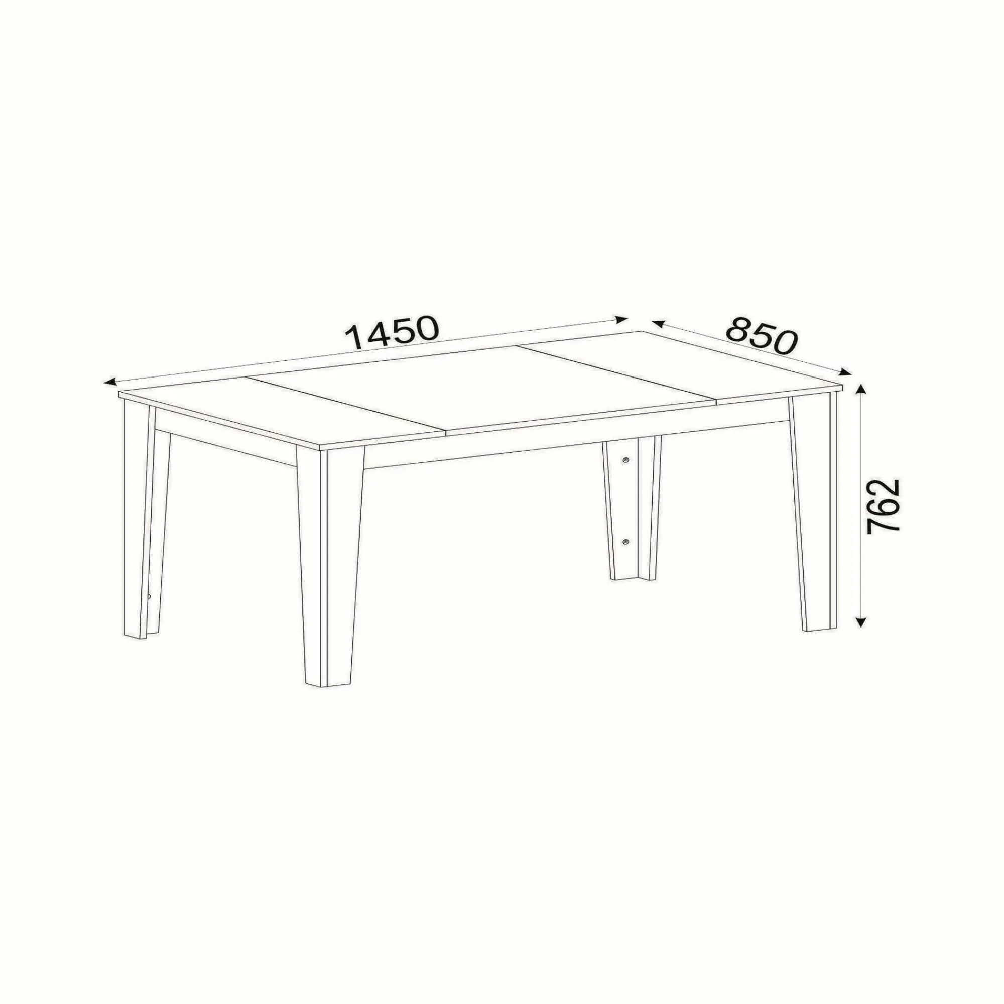 Tavolo fisso Asciano, 145x85h76 cm, Nero e Oro<Dmora Online