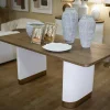 Tavolo fisso Brian, 180x90 h76 cm, Bianco e Marrone<Dmora Cheap