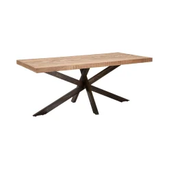 Tavolo fisso Deller, 180x90 h77 cm, Marrone e Nero<Dmora Sale
