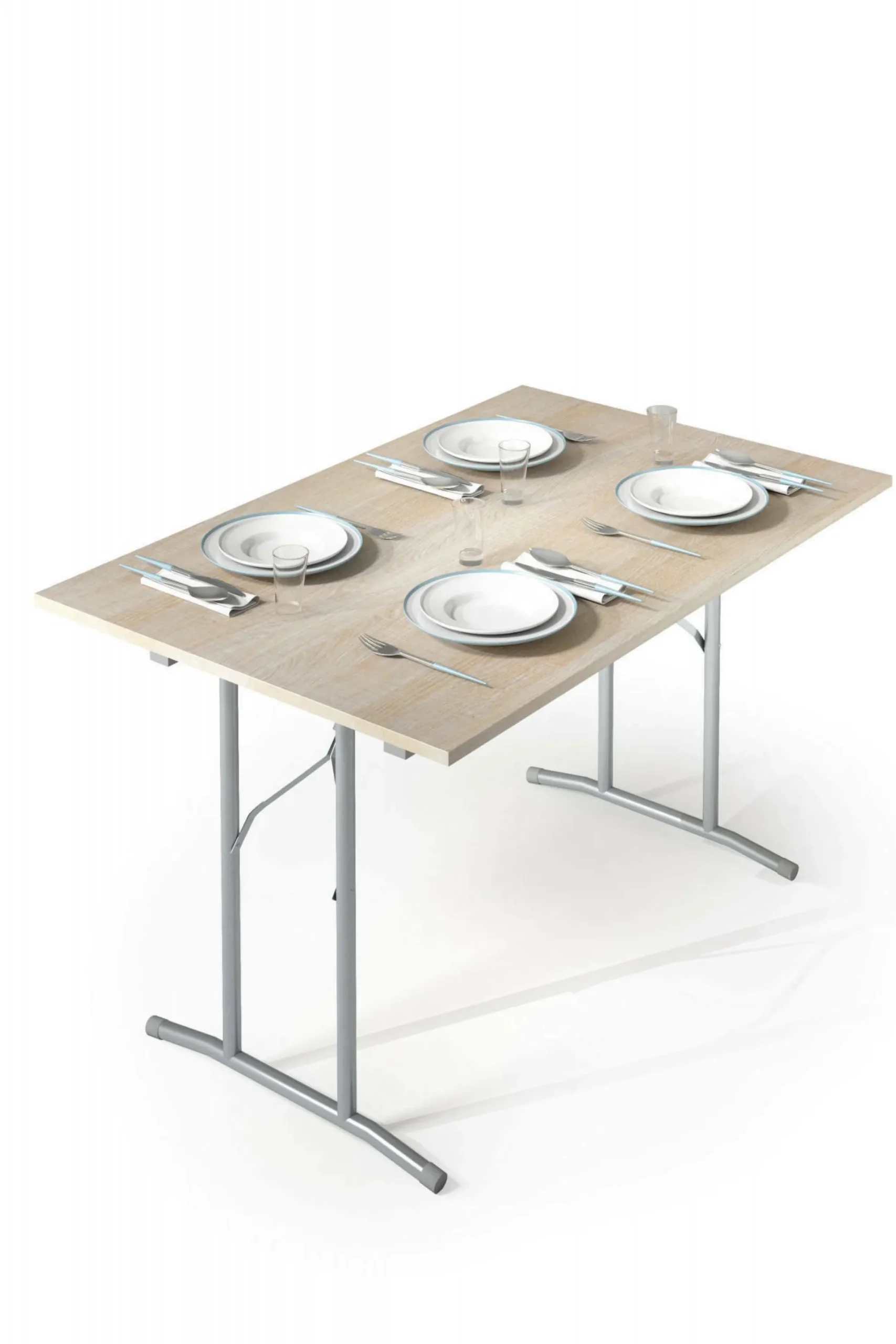 Tavolo pieghevole Aliena, 125x75h80 cm, Rovere e Grigio<Dmora Hot