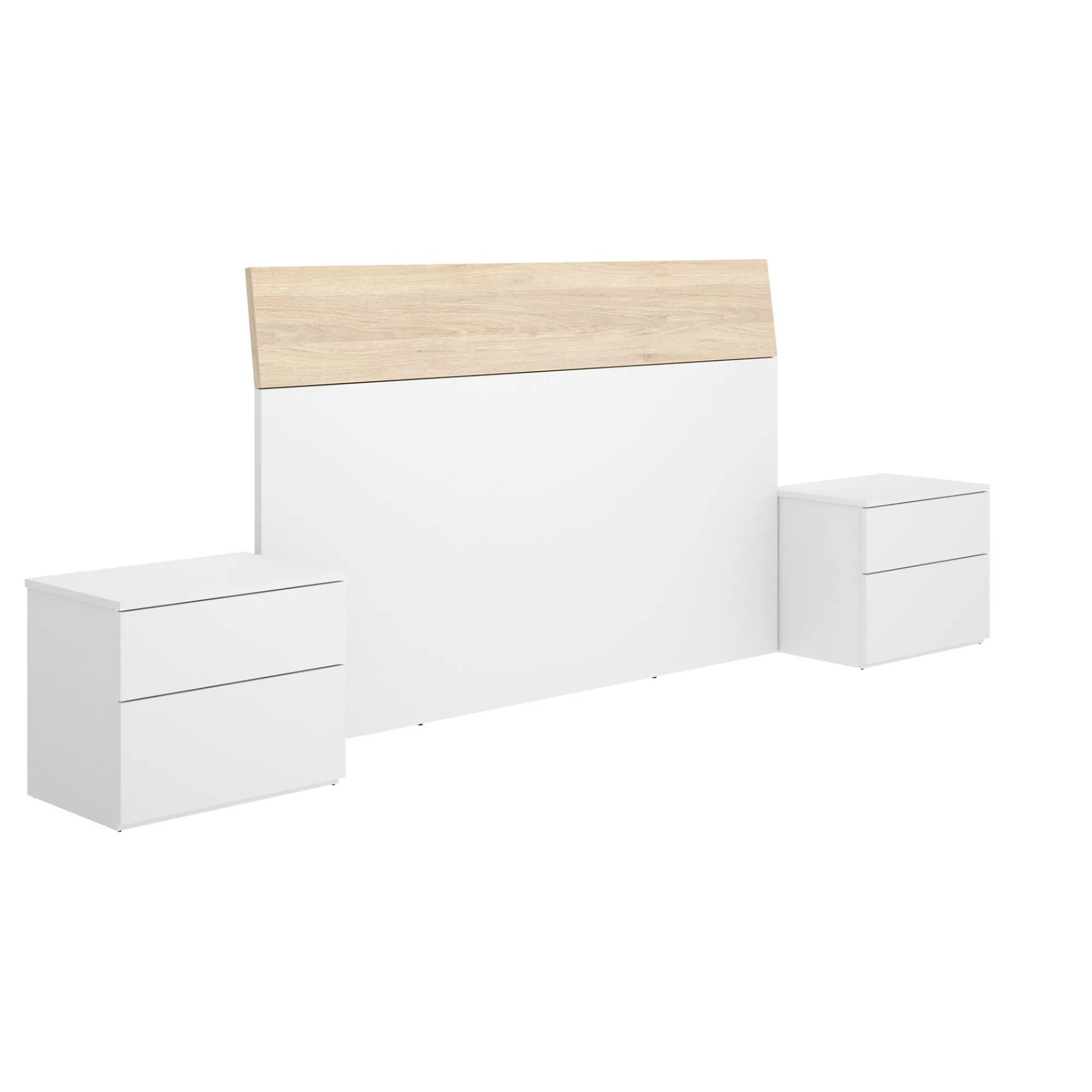 Testiera letto Dcelja, 161x4h100 cm, Bianco e Rovere<Dmora Sale