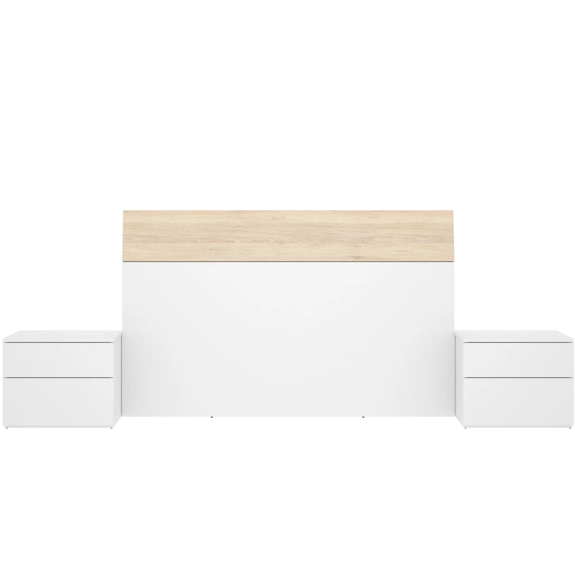 Testiera letto Dcelja, 161x4h100 cm, Bianco e Rovere<Dmora Sale