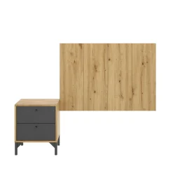 Testiera letto Lily, 99x3h61 cm, Rovere e Antracite<Dmora Flash Sale