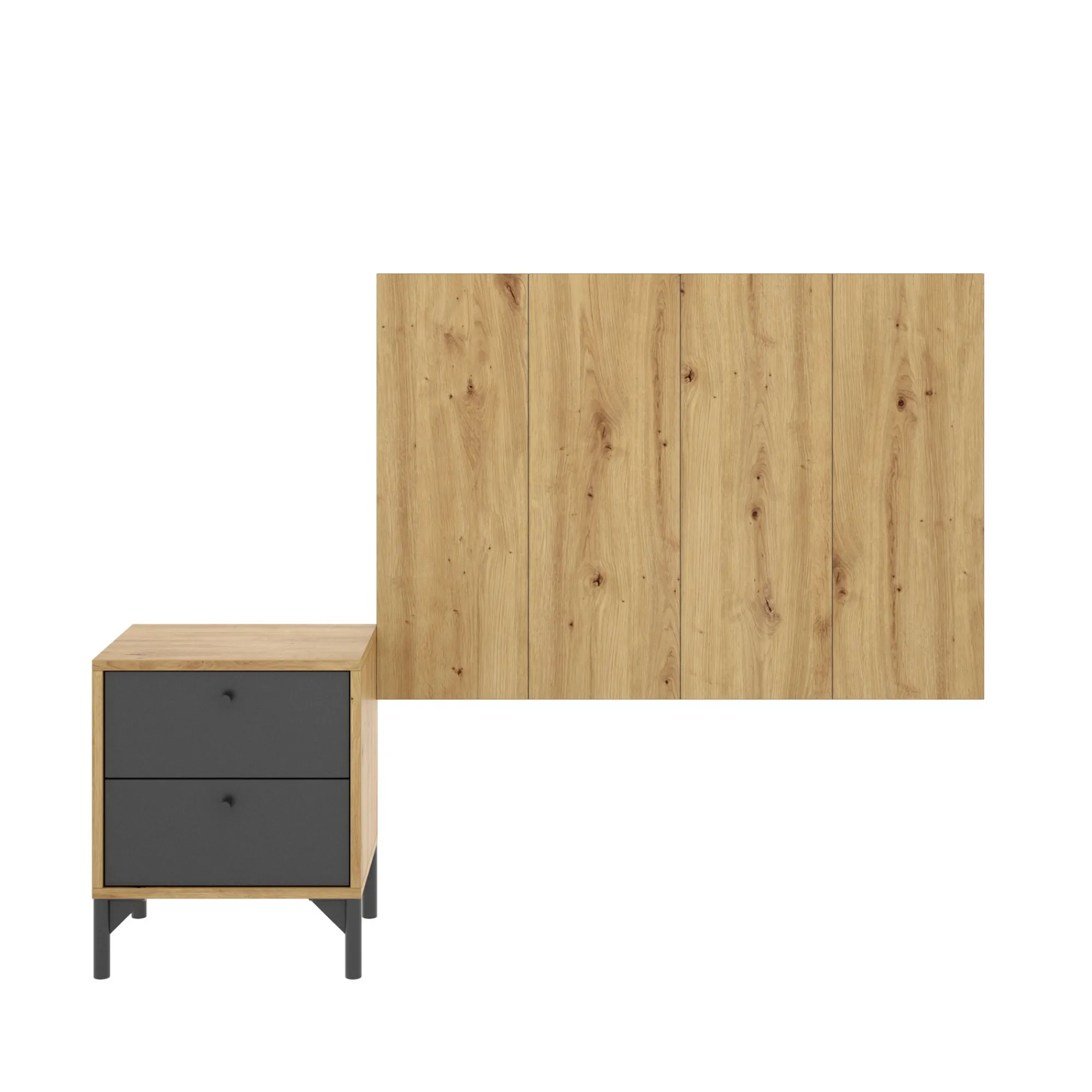 Testiera letto Lily, 99x3h61 cm, Rovere e Antracite<Dmora Flash Sale