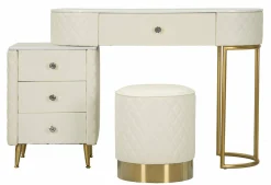 Toeletta Guidobono, 120x40 h75 cm, Bianco e Oro<Dmora Online