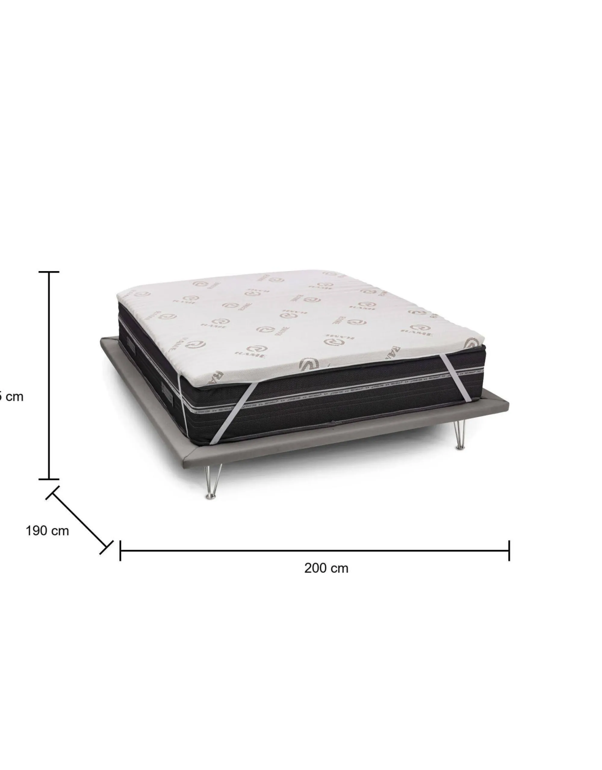 Topper matrimoniale Afella, Anti acaro e Anallergico, Cm 160x200h5<Dmora New