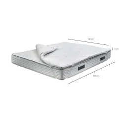 Topper piazza e mezza Astracan, 100% Made in Italy, 120x200xh5 cm<Dmora Discount