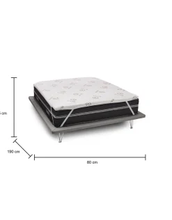 Topper singolo Ando, Anti acaro e Anallergico, Cm 80x190h5<Dmora Store