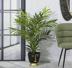 Vaso Hamilton, Nero e Oro, 25x25 h25 cm<Dmora New