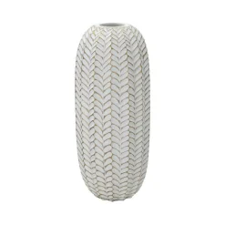 Vaso Whitechapel, Bianco e Oro, 19x19 h46 cm<Dmora Outlet