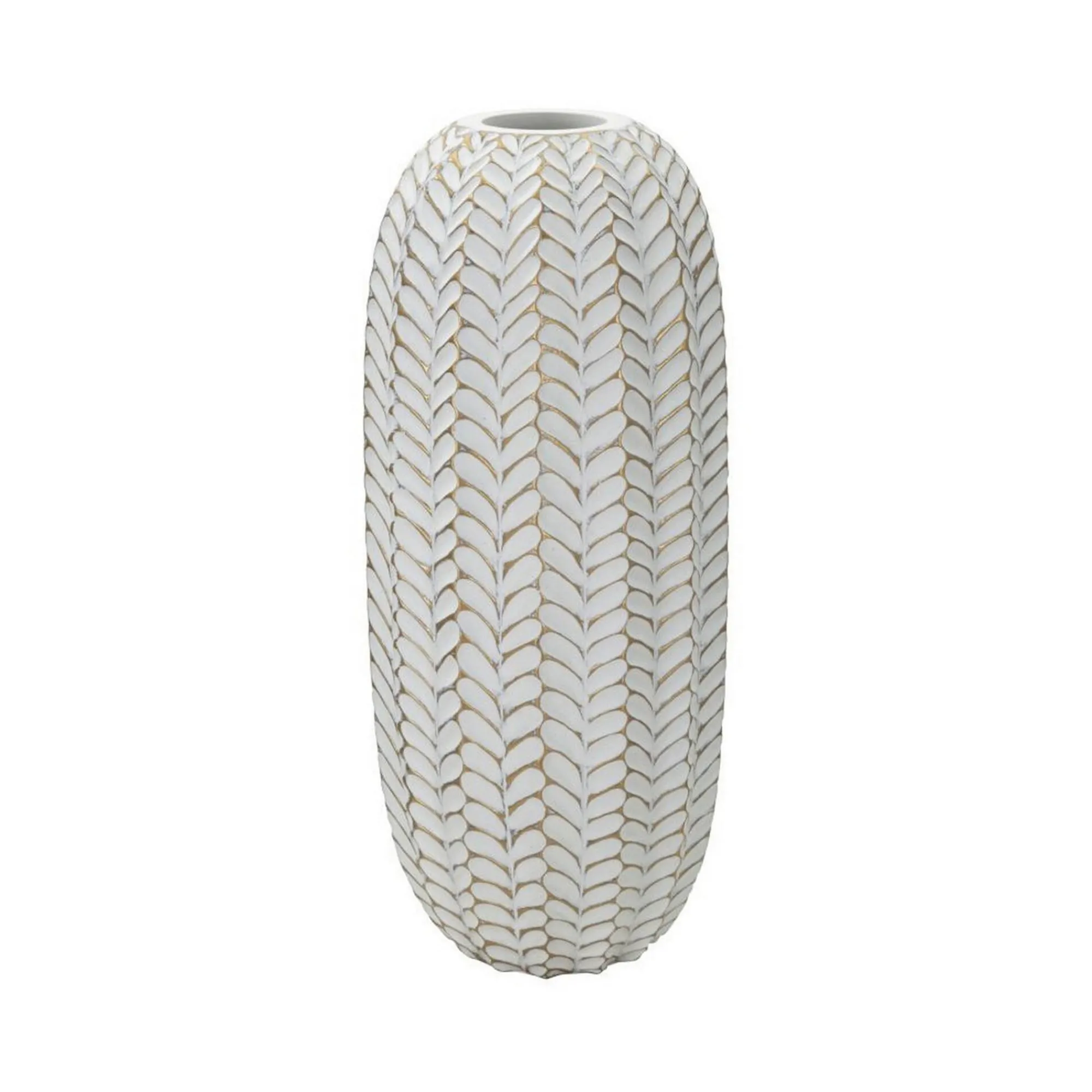 Vaso Whitechapel, Bianco e Oro, 19x19 h46 cm<Dmora Outlet