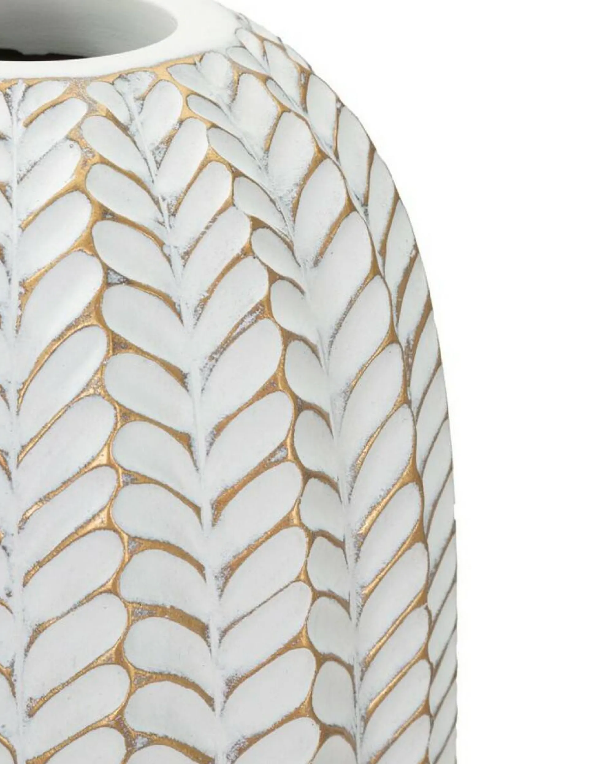 Vaso Whitechapel, Bianco e Oro, 19x19 h46 cm<Dmora Outlet
