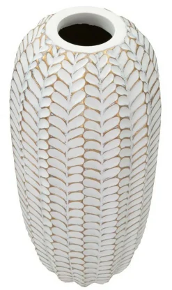 Vaso Whitechapel, Bianco e Oro, 19x19 h46 cm<Dmora Outlet
