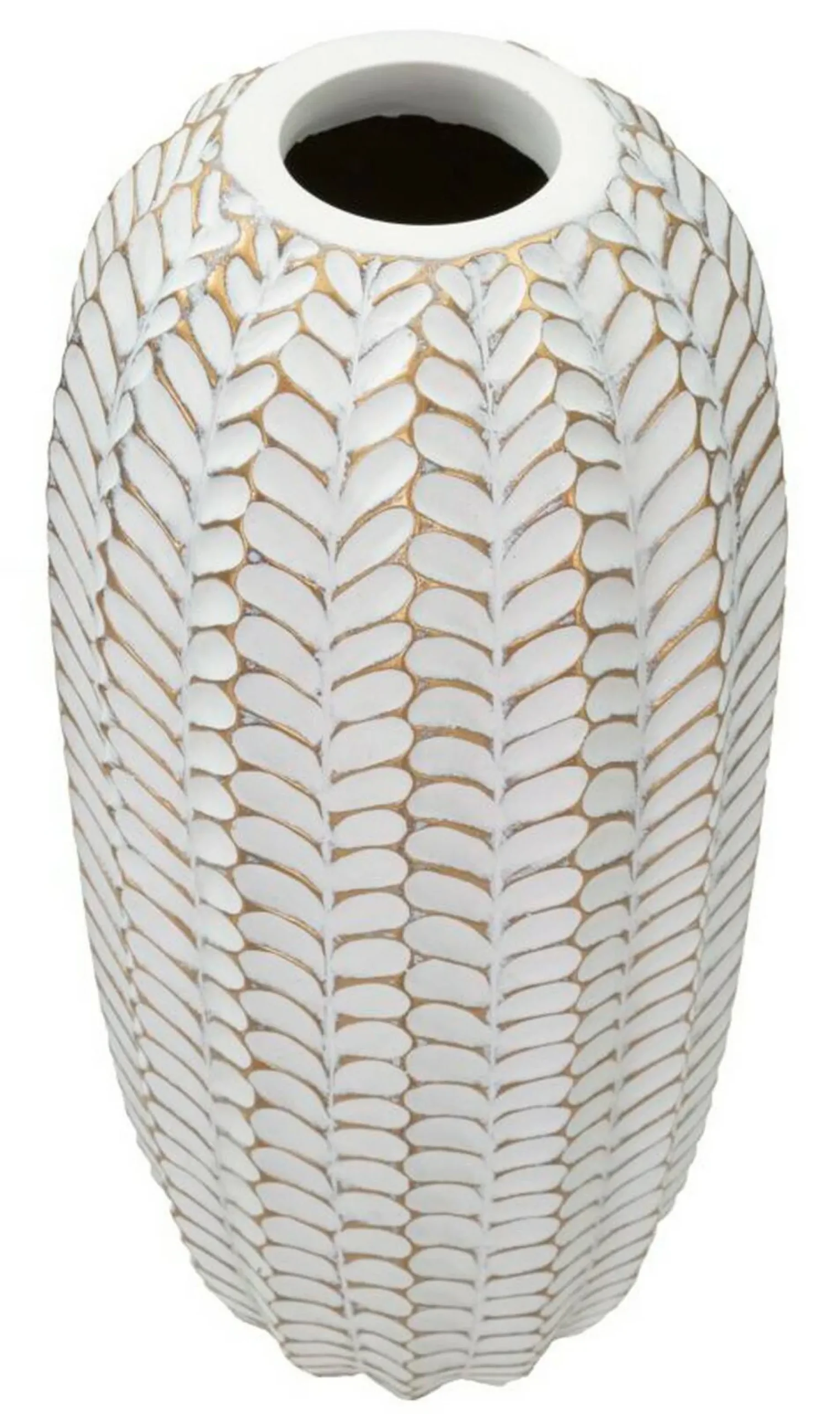 Vaso Whitechapel, Bianco e Oro, 19x19 h46 cm<Dmora Outlet