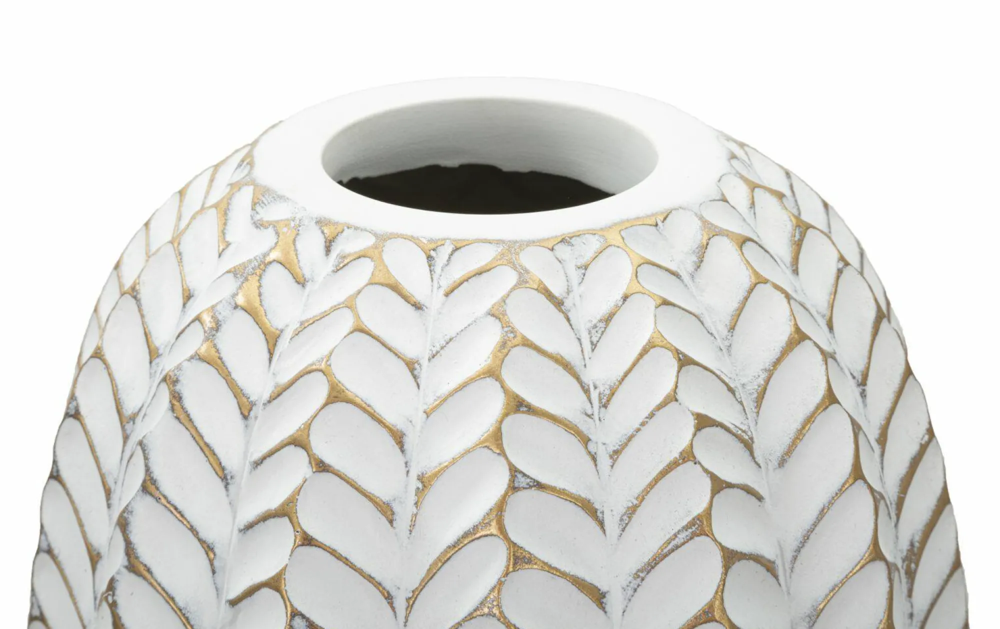 Vaso Whitechapel, Bianco e Oro, 19x19 h46 cm<Dmora Outlet