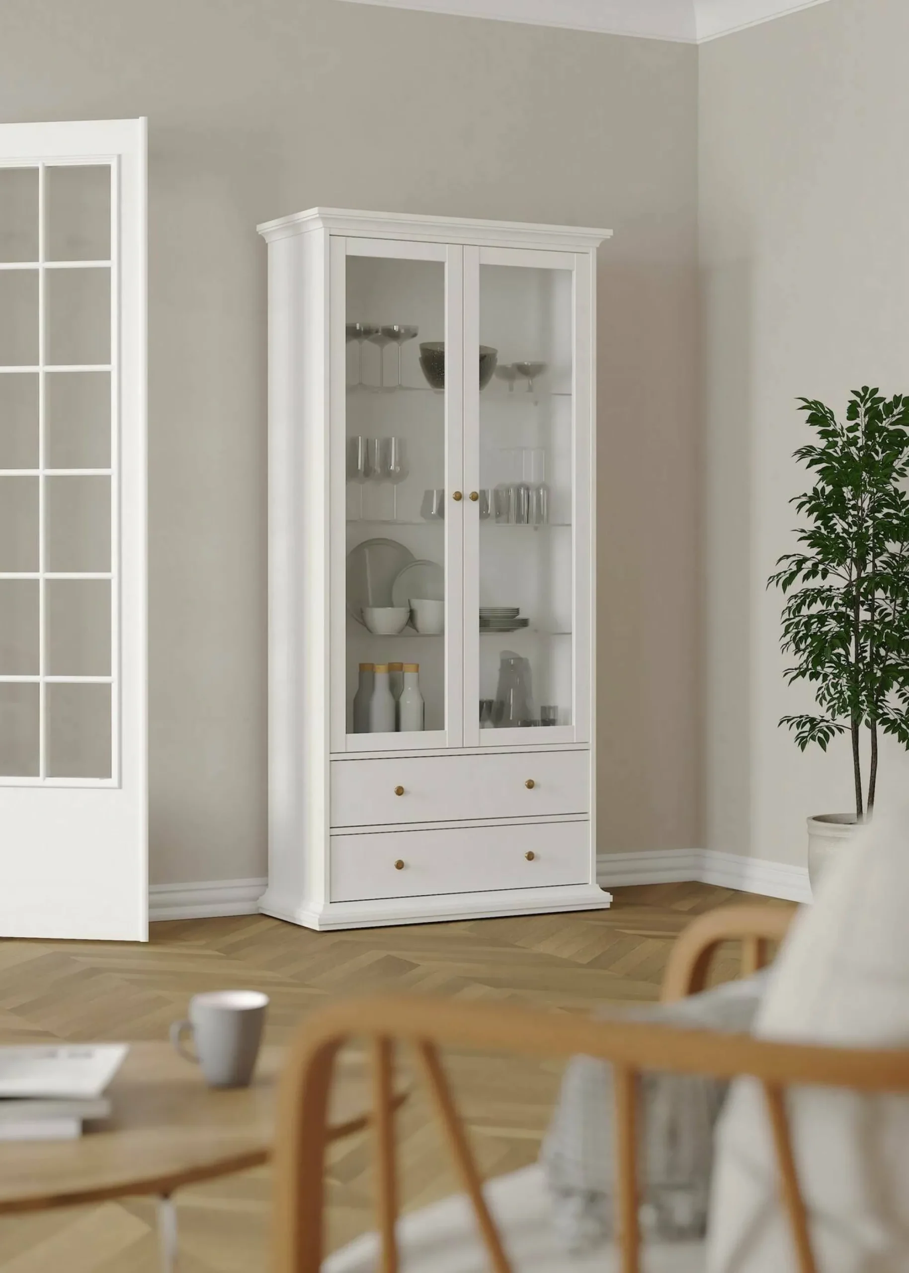 Vetrina Dvatt, 96x42 h201 cm,<Dmora Flash Sale