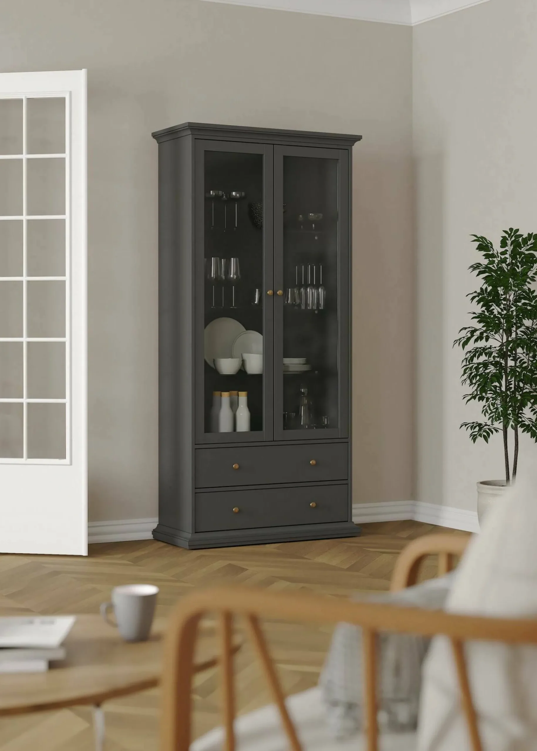 Vetrina Dvatt, 42x96 h201 cm,<Dmora Cheap
