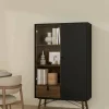 Vetrina Dvell, 40x102 h162 cm, Nero e Noce<Dmora Online
